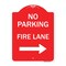 Signmission No Parking Fire Lane W/ Right Arrow, Red & White Aluminum Sign, 18" x 24", RW-1824-23735 A-DES-RW-1824-23735 - alternate 1